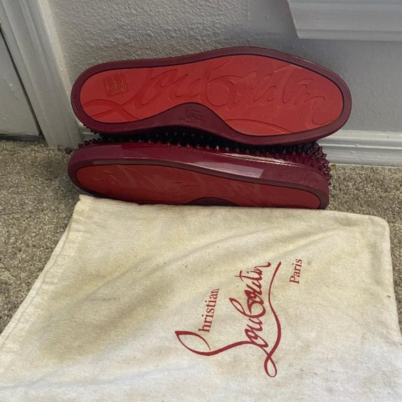 Red Spikes Roller Flats - Picture 2 of 3